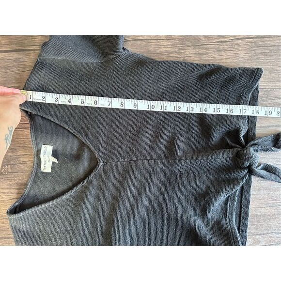 Texture and Thread x Madewell Black 3/4 Sleeve Tie Front Blouse Size XS - Picture 10 of 13